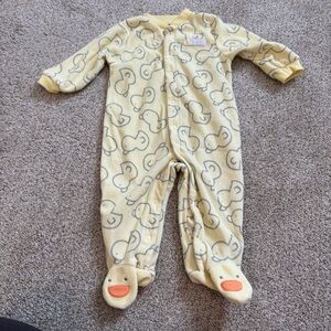 Carter's Fleece PJs with Yellow Ducks Graphic 9 months baby